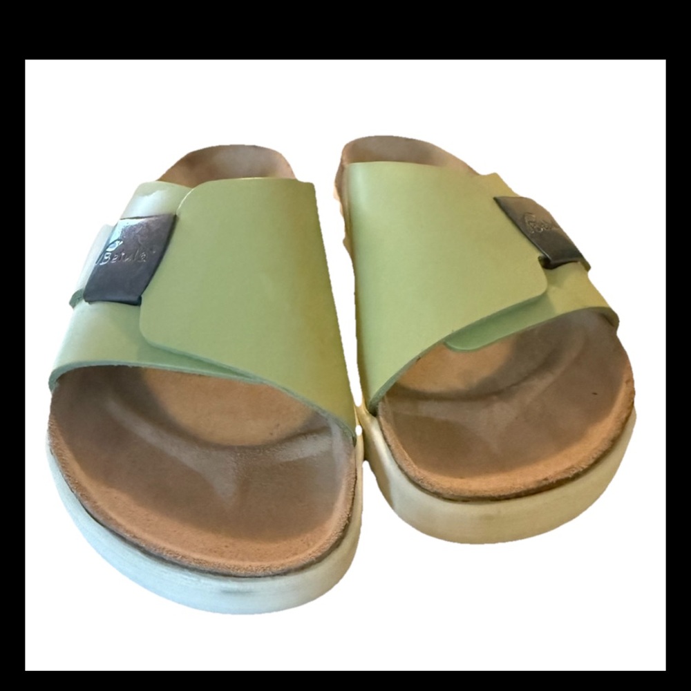 Birkenstock Betula Slide Sandals Lime Green Buckle Size (Women’s 9/Men 7)